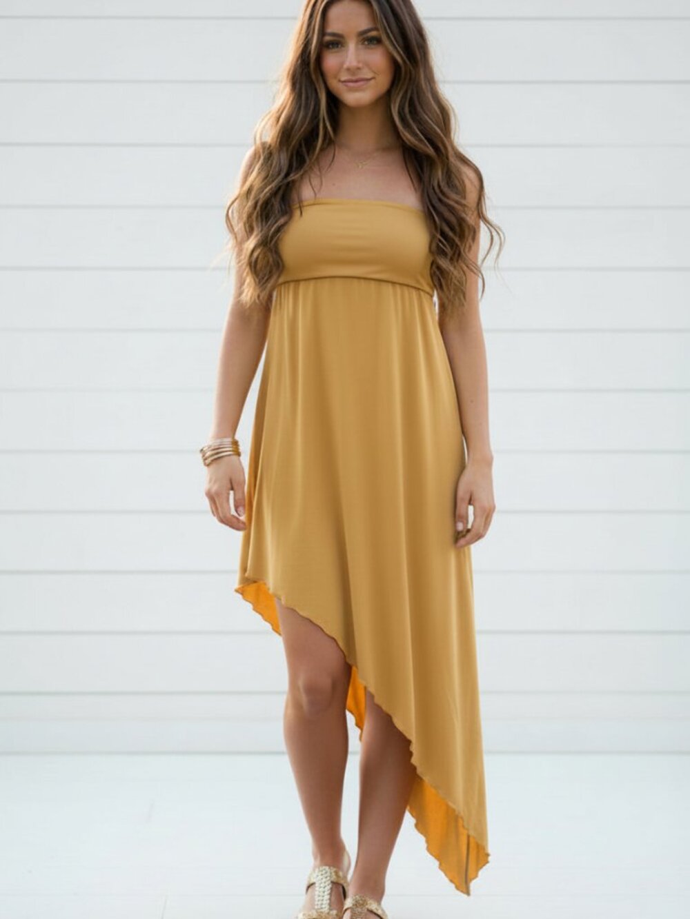 Urban Outfitters Asymmetrical Maxi Yellow Dress, EUC, Size M